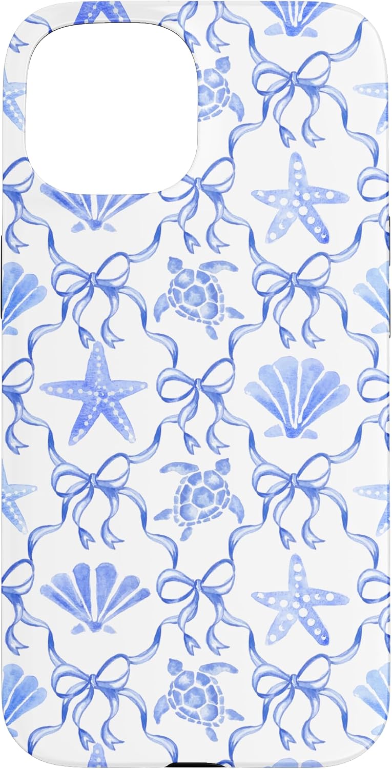 Coastal Granddaughter Aesthetic Bows Ribbon Coquette Shells Case for iPhone 15