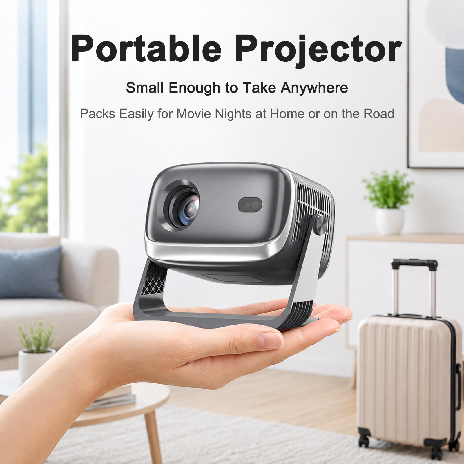 Projecteur portable avec Wi-Fi et Bluetooth, cinéma en plein air 1080p