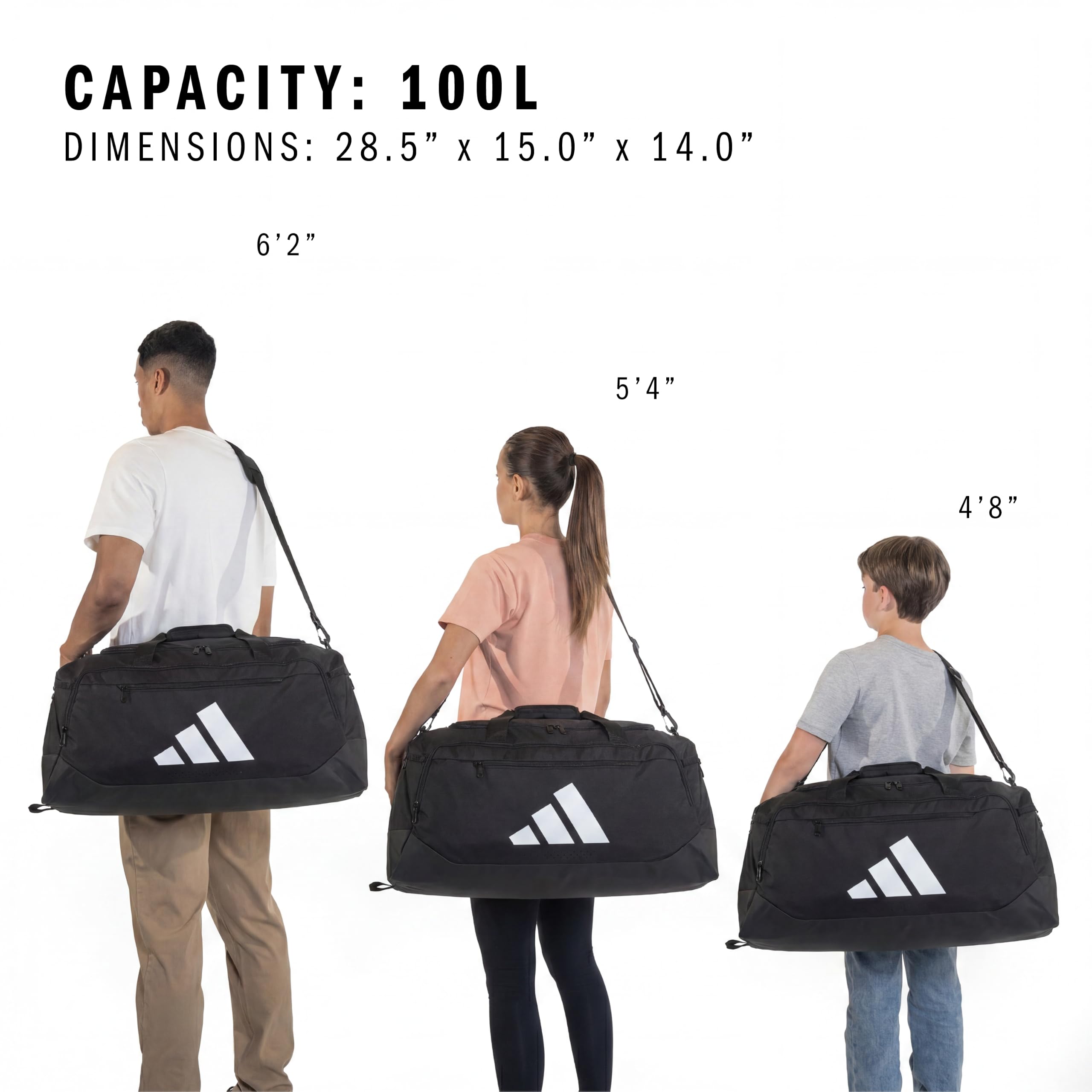 adidas Defender 5 - Bolsa de Lona Grande (100 L), Color Negro, Talla única, Talla única, Bolsa Grande Defender 5 (100 l), Black, Talla única, Defender 5 - Bolsa de Lona Grande (100 l)