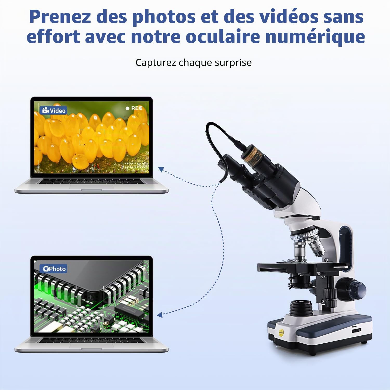 SWIFT EC5R Microscope numérique 5,0 mégapixels pour Photographie Couleur et vidéo, Support oculaire, Port USB 2.0, Compatible Windows et Mac
