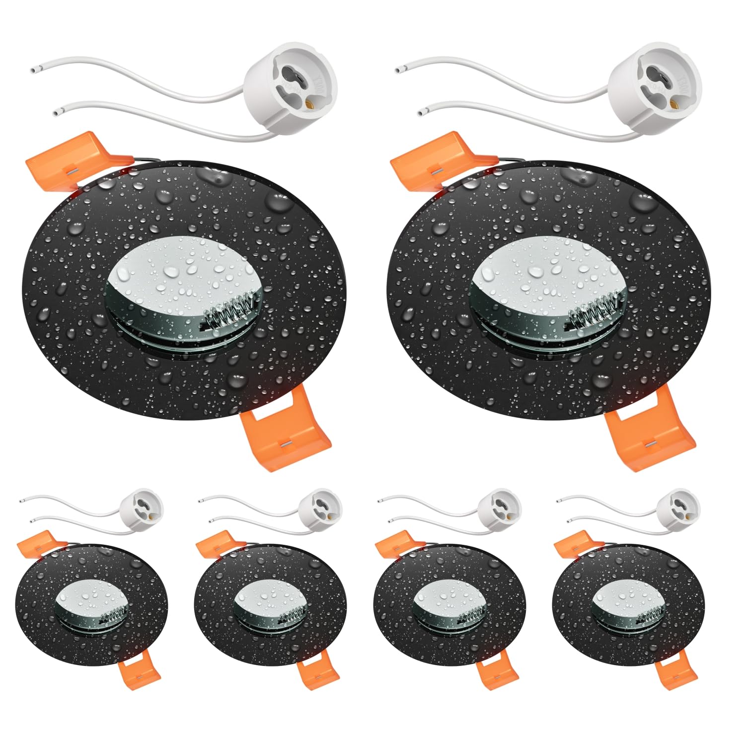 Set 4x Badkamer Inbouw LED spot Kreta 8W, dimbaar (IP65) - BV