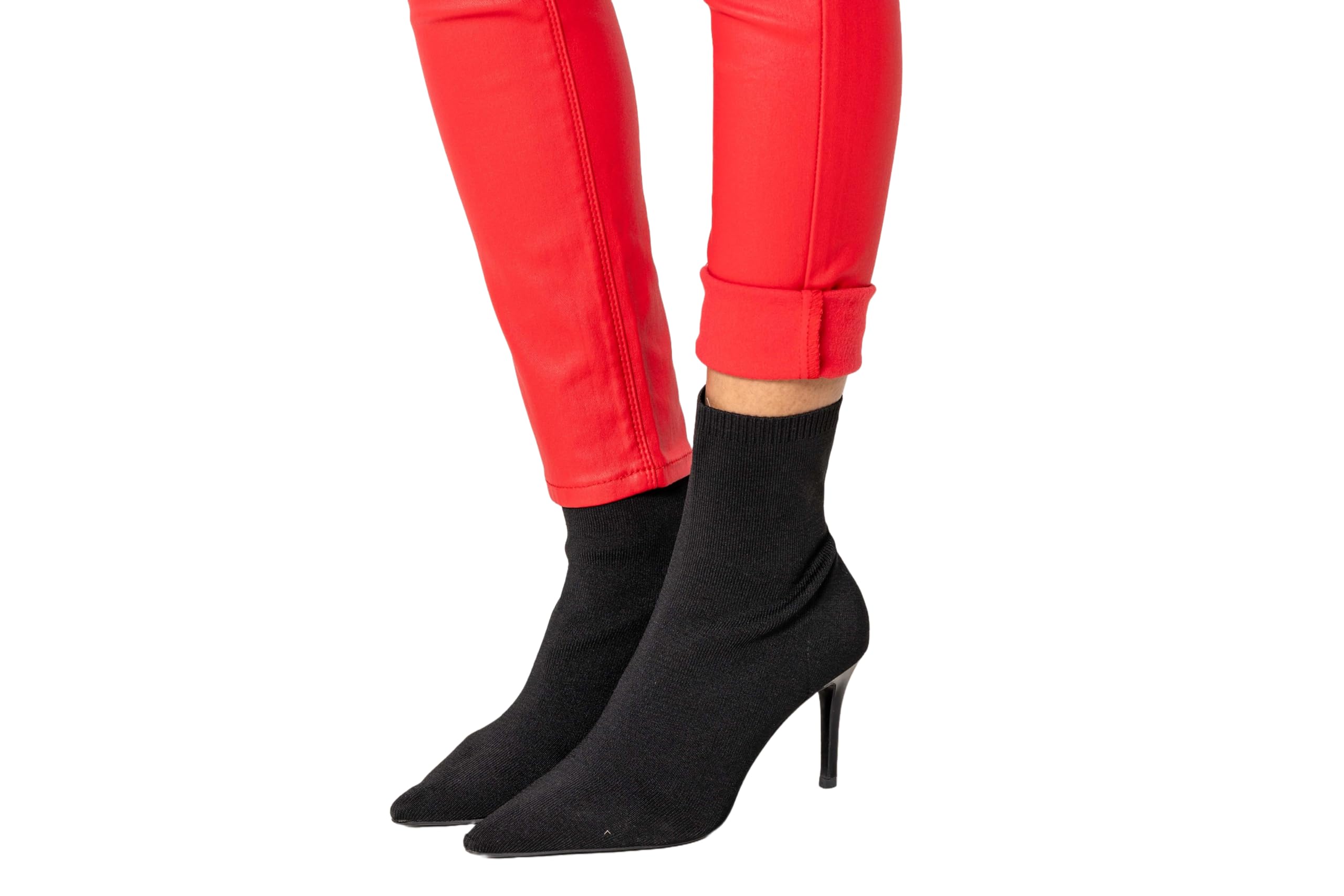 Nina Carter LC001 Damen High Waist Hose in Lederoptik Push-Up Stretchjeans