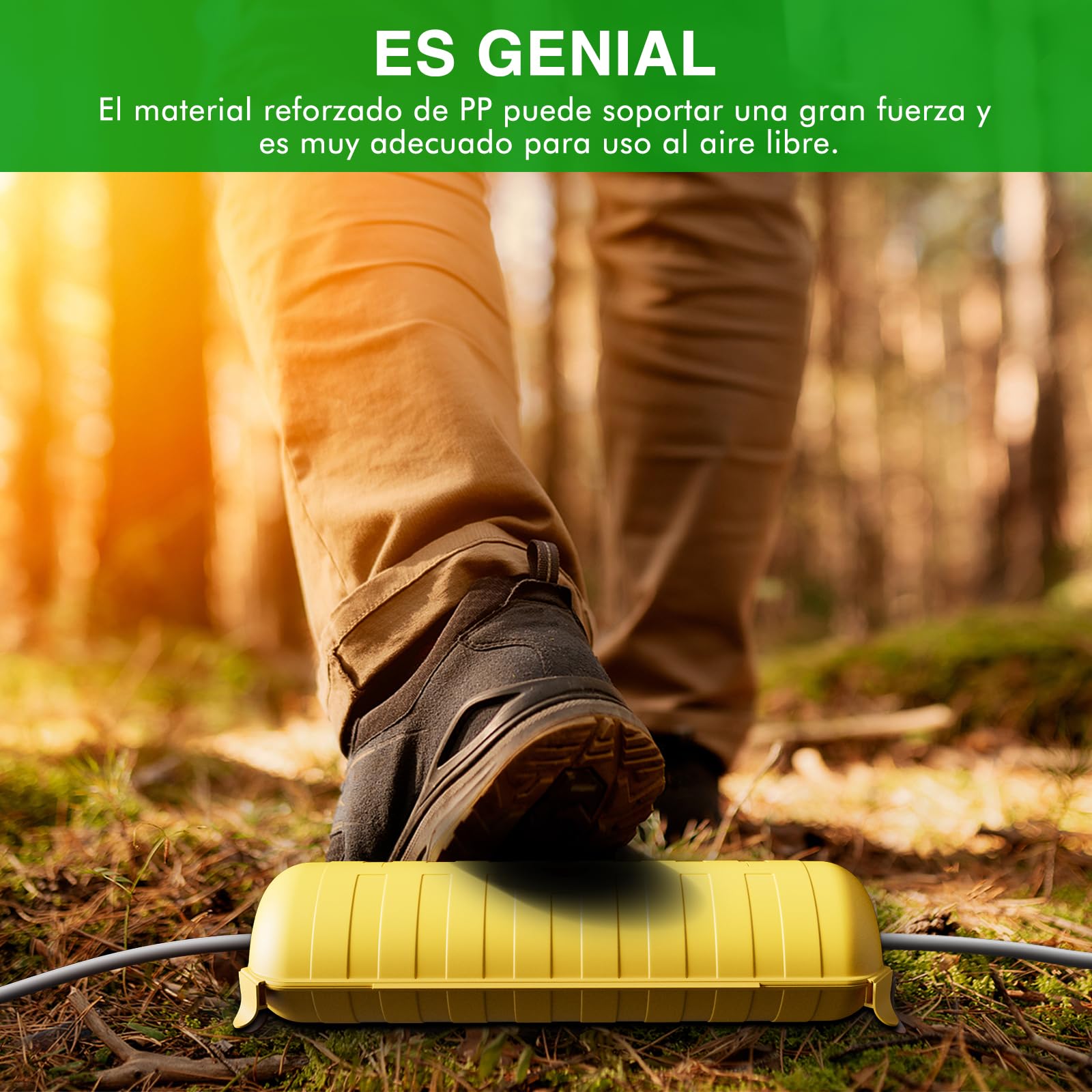 RESTMO Caja de Cables Eléctrica Impermeable IP44 para Exteriores, Caja de Protección Grande de Enchufe para Cable de Extensión, Resistente a la Intemperie, Herramienta Eléctrica, 29x11x7.5cm, Amarillo