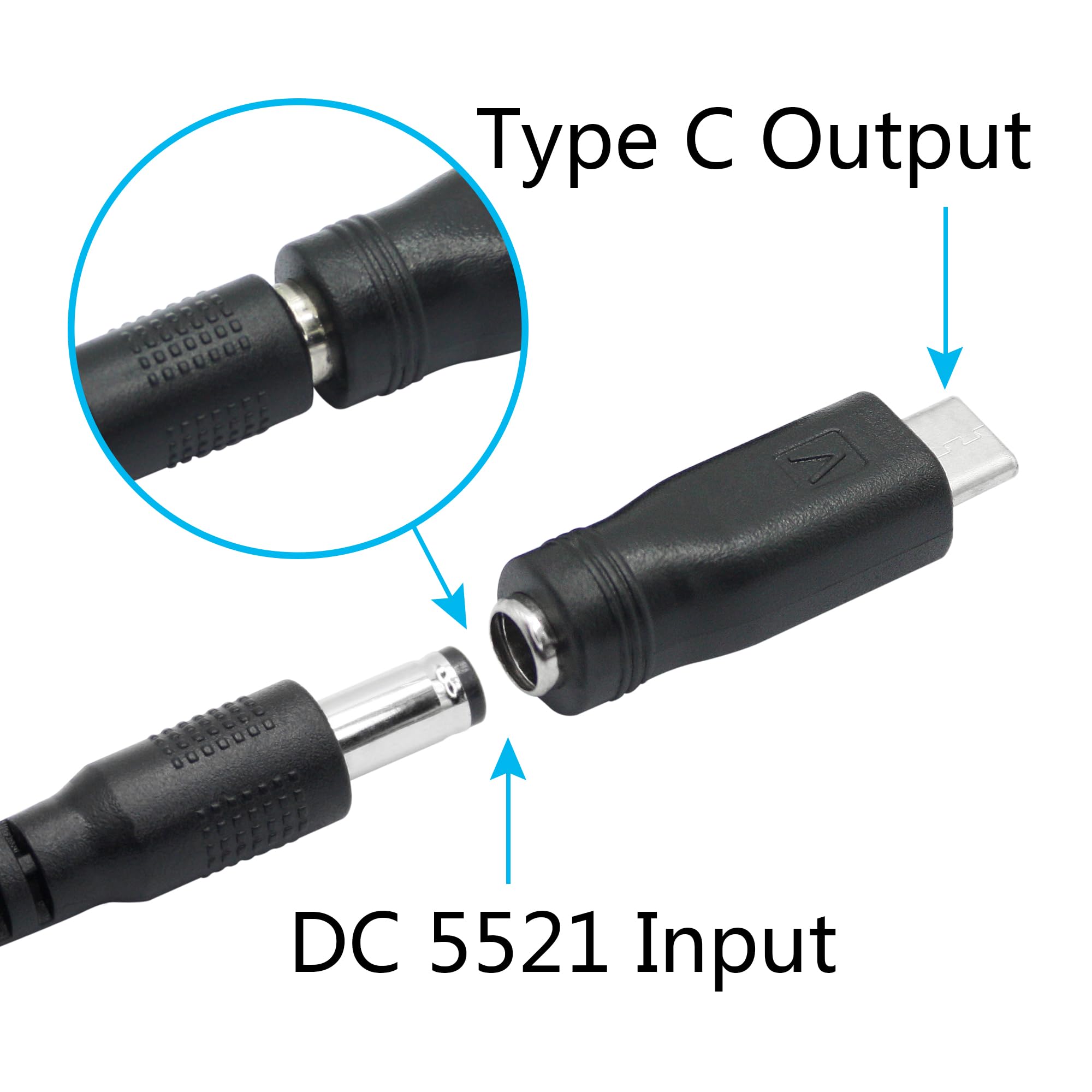 Amazon.co.jp: DC 5.5mm x 2.1mm - USB Cアダプター、5V DC 5521メス