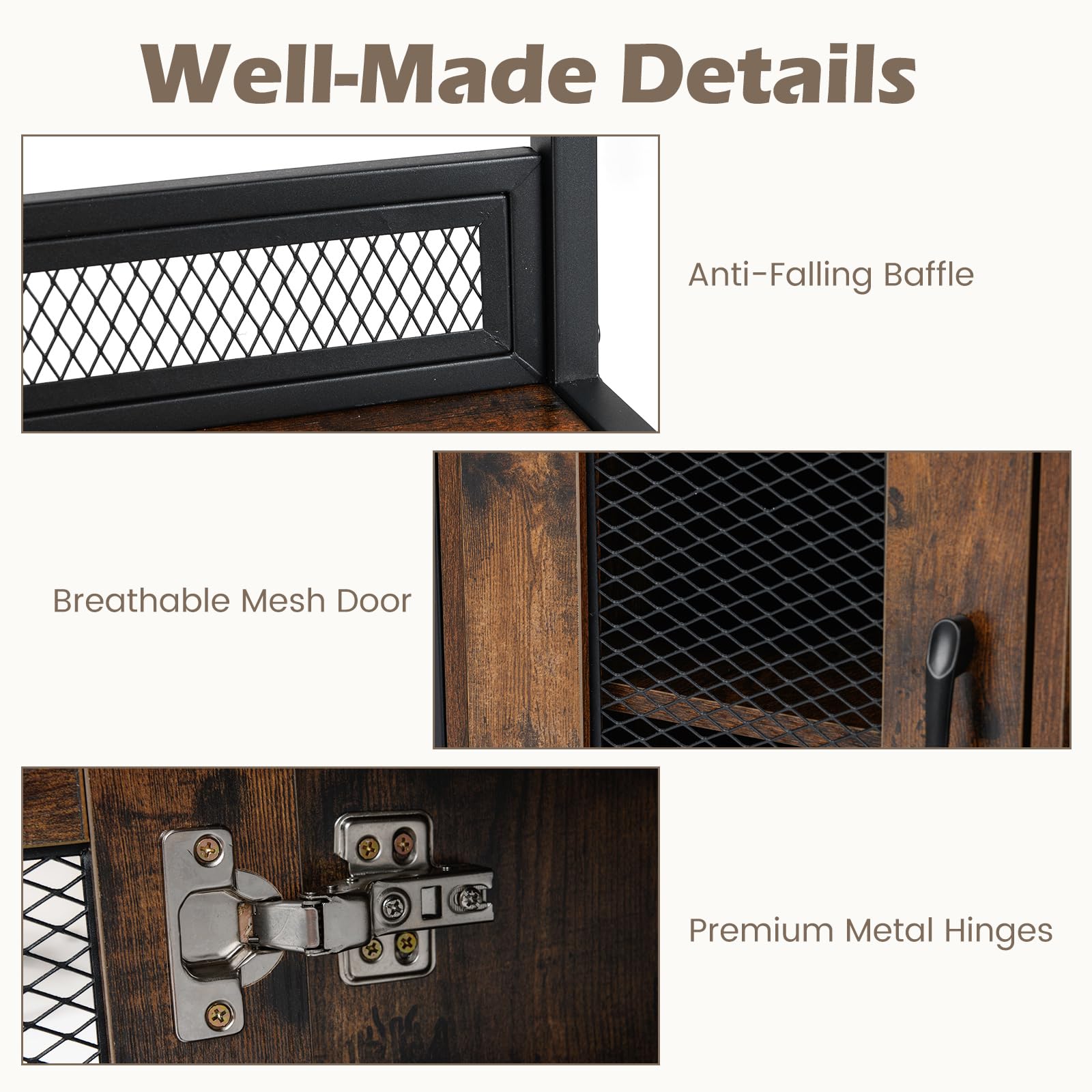 GIANTEX Armoire à Vin avec 3 Porte-Verres et Casiers à 9 Bouteilles, Meuble à Vin avec Kit Anti-Basculement, Organisateur Industrielle pour Salon, Salle à Manger, Cuisine, Bar, Marron Rustique