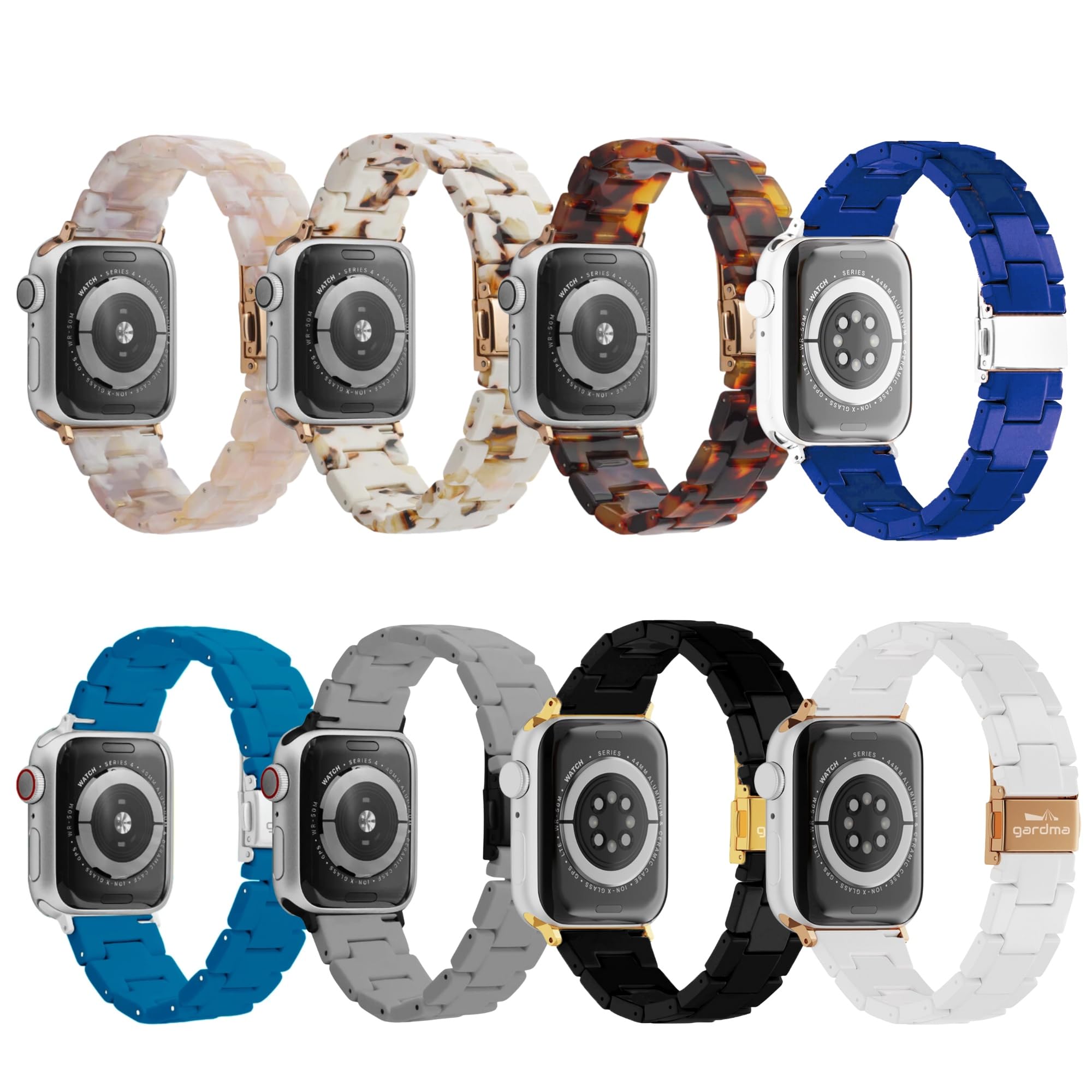 GARDMA Luxury Resin Compatible with Apple Watch Band - Lightweight Perma Compatible with Apple Watch Bands for Women and Men, iWatch Bands Solace Bands for 38mm 40mm 41mm 42mm 44mm 45mm 49mm Ultra, SE, Series 8 7 6 5 4 3 2 3