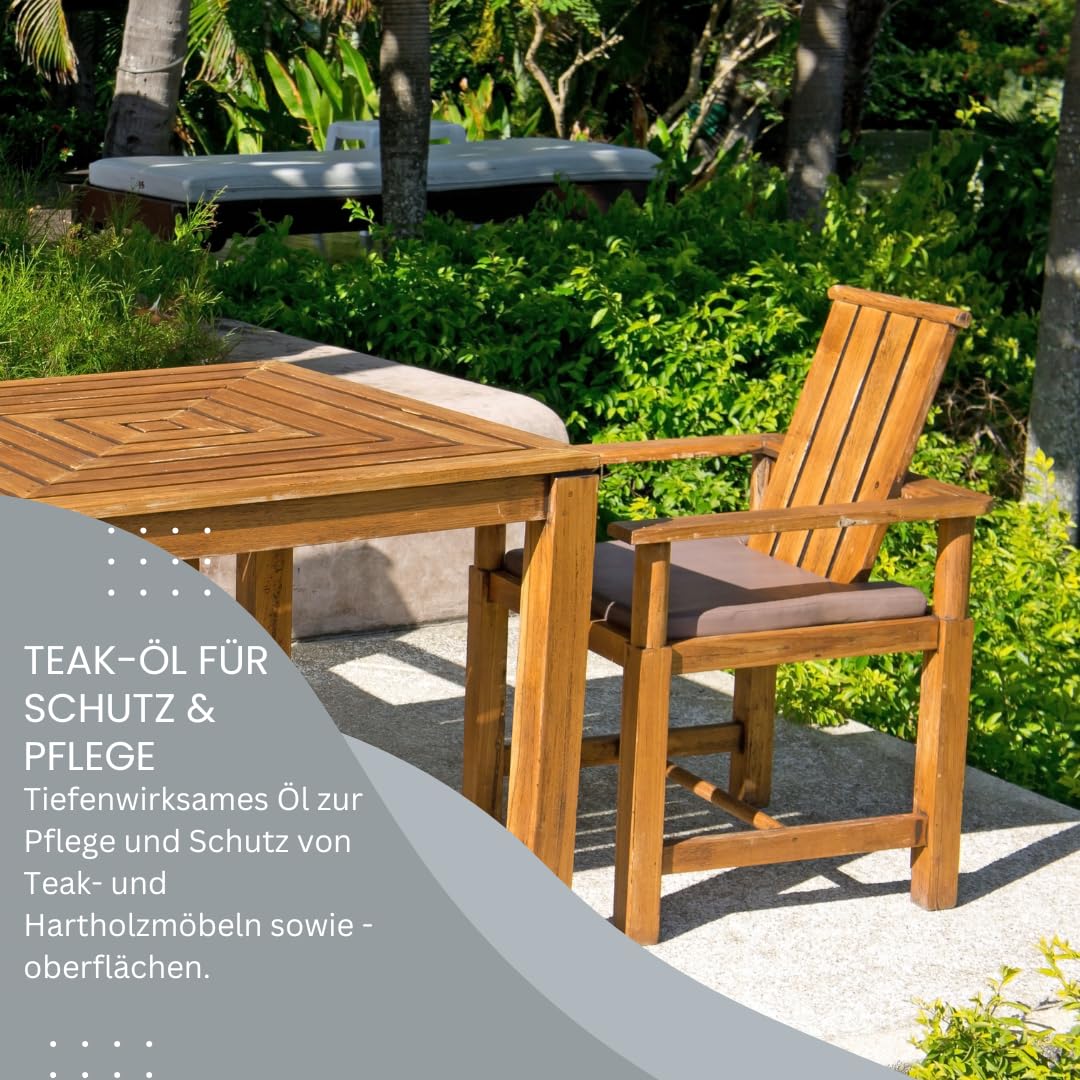 Teaköl Yachtöl Holzschutz UV Schutz Gartenmöbel Holzöl Hartöl Gartenholz Öl (2,5 Liter)
