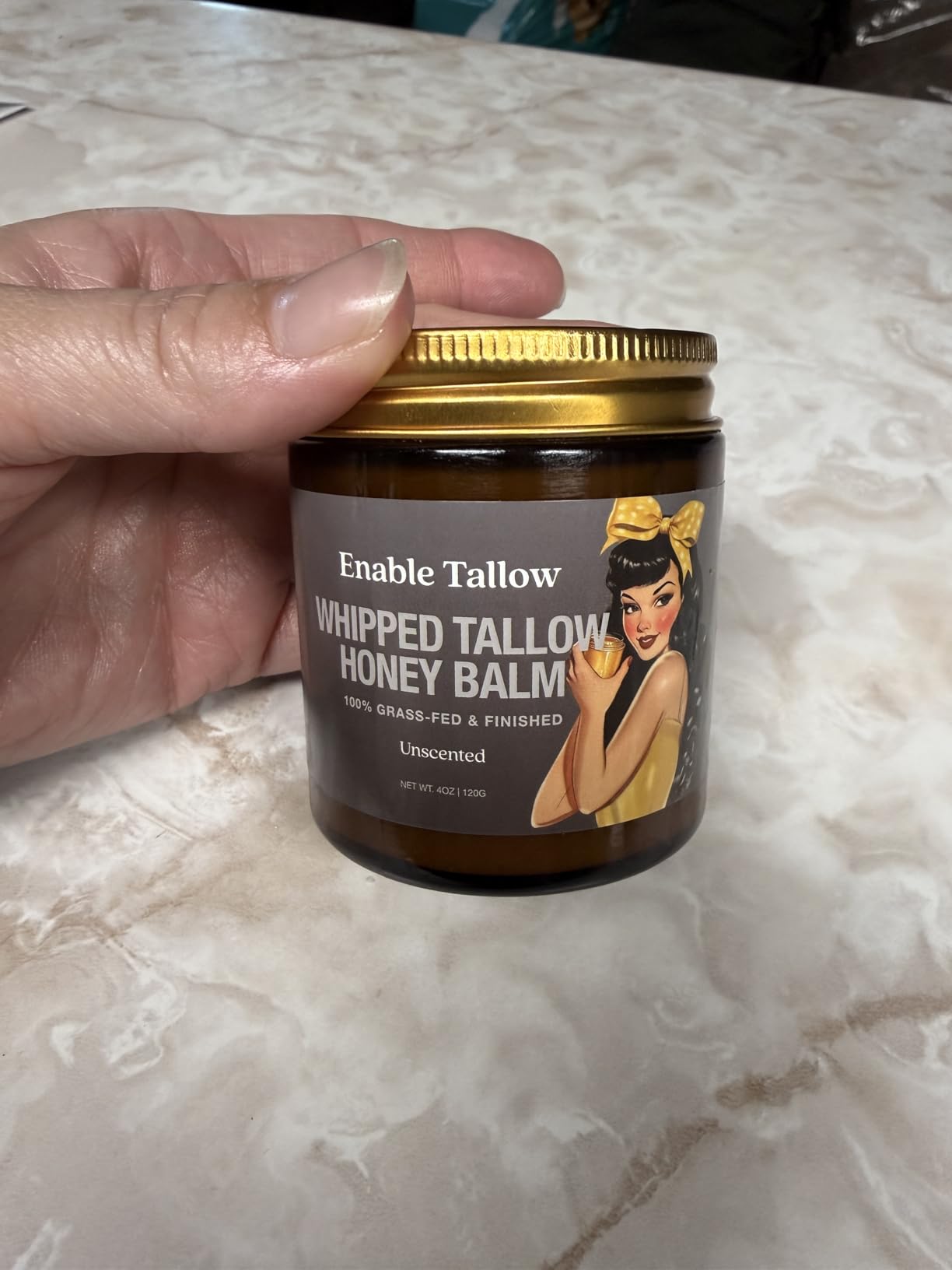 Enable Tallow Face & Body Cream – Whipped Beef Tallow & Manuka Honey Balm for Dry Skin, Eczema & Sensitive Skin – Natural Moisturizer, Unscented, Fragrance-Free, 4oz