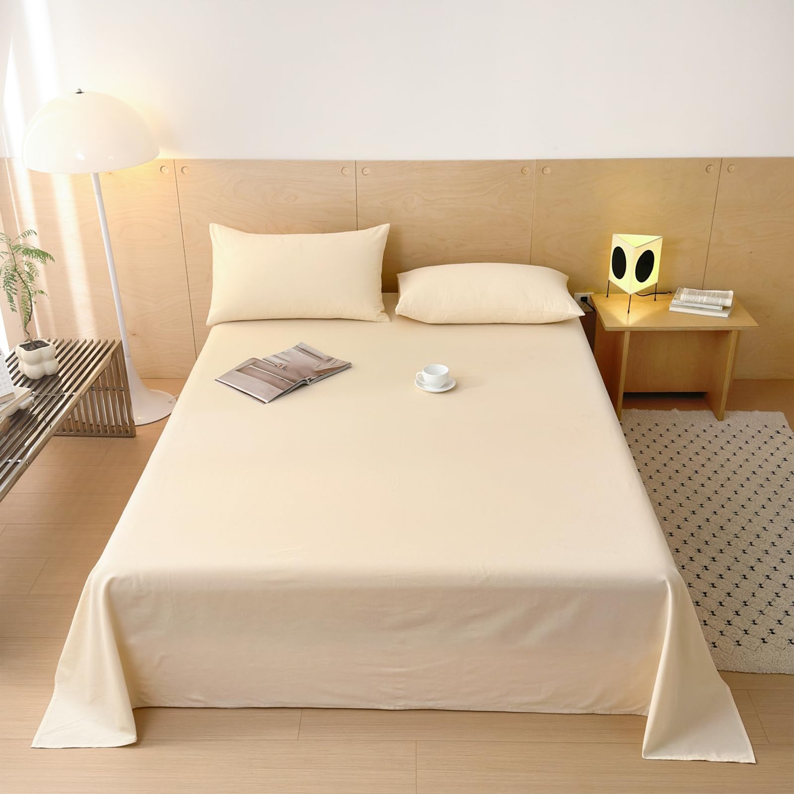 Draps de lit sans élastique doux pour la peau 120x230 cm facile d'entretien