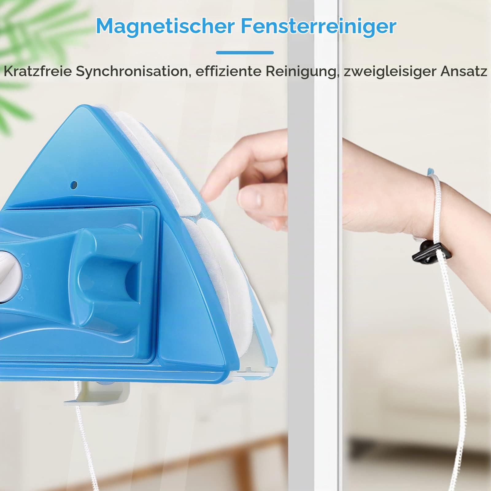Doppelseitiger Fensterabzieher 5 einstellbares magnetisches Reinigungsbürstenwerkzeug Glaswischer Für Glasdicke 4-28 mm Glas Magnetreinigungswerkzeug