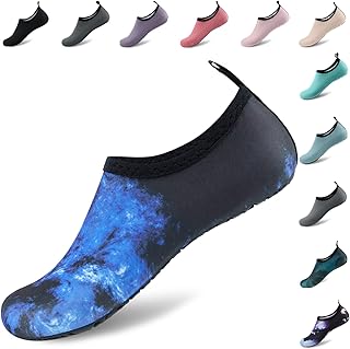 Deevike Water Shoes for Women Men Quick-Dry Aqua Socks Barefoot Slip-on Beach Swim Surf Sport Nebula Blue-42/43