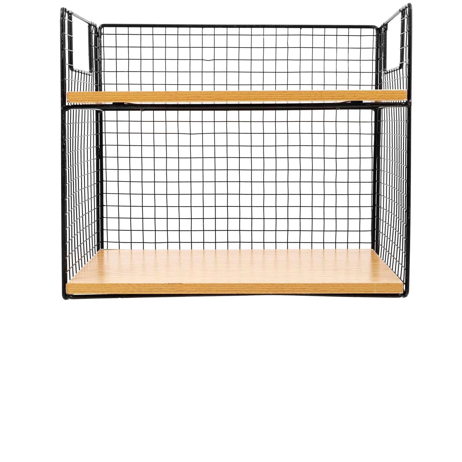 ERINGOGO 2-stufiges Küchenregal aus Metall und Holz Vielseitiger Organizer zur Aufbewahrung von Gewürzen und Tassen Stilvolles Regal für Küchenarbeitsplatte und Esszimmer