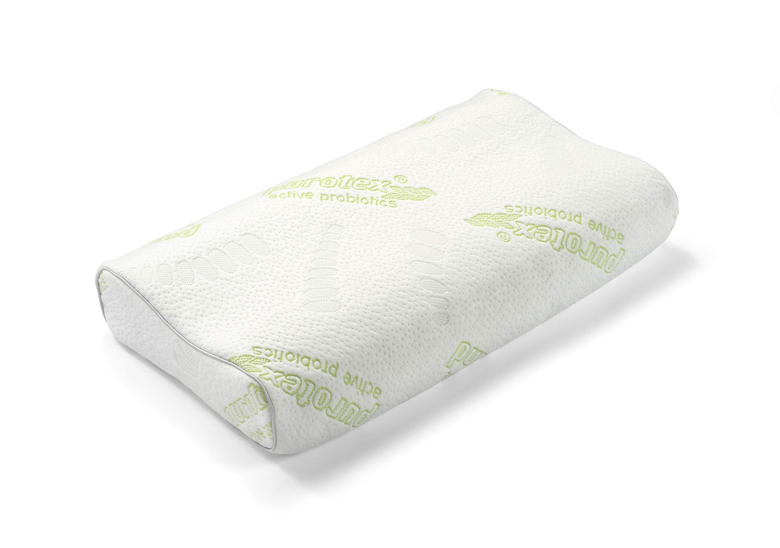 Reedhams White Graphite Infused Dunlop Latex Pillow Purotex Hypoallergenic Cover Ergonomic Wave Shape Soft Orthopedic Pillow