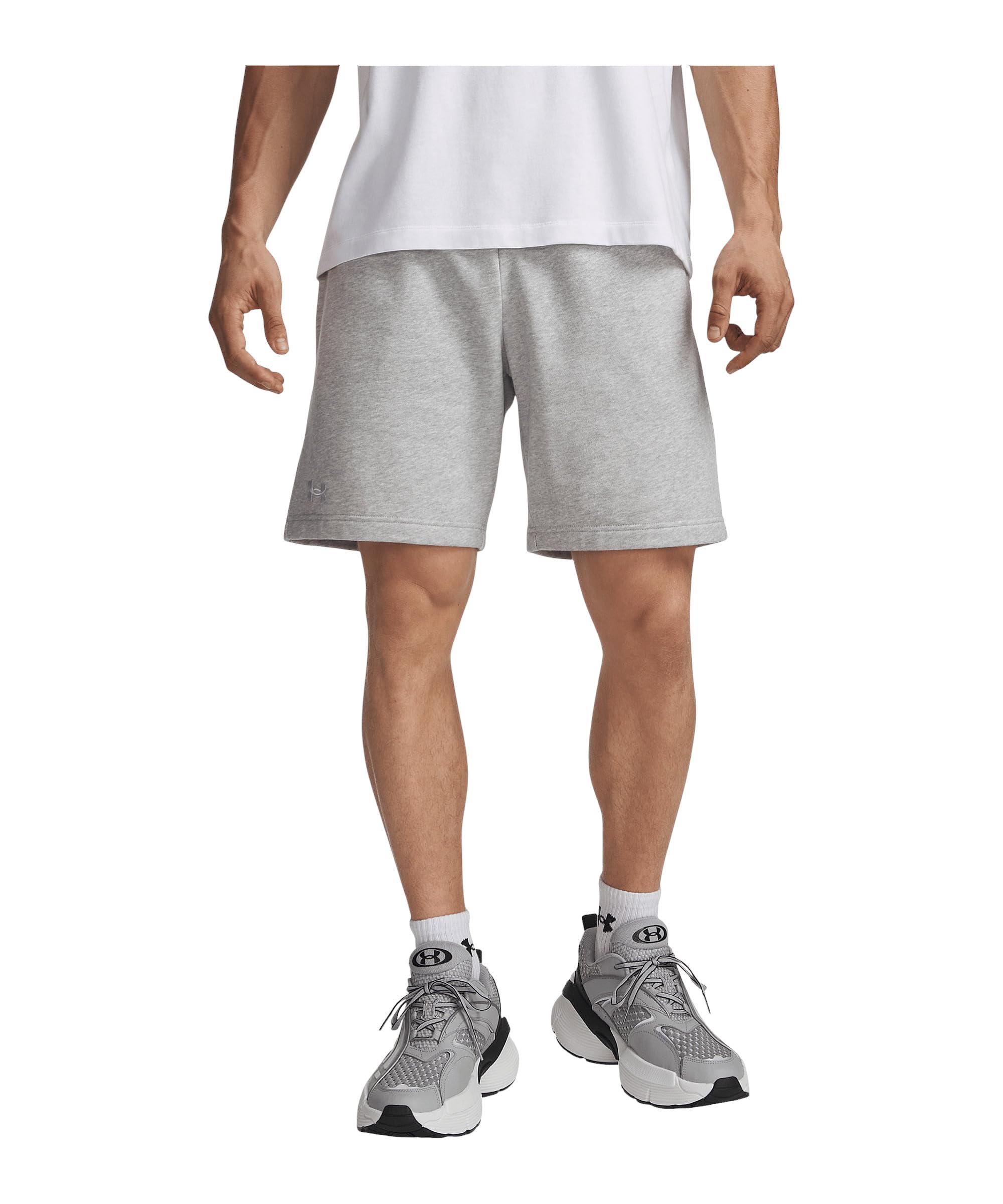 Under Armour UA Rival Fleece Shorts - Mod Gray Light Heather / / White - MD