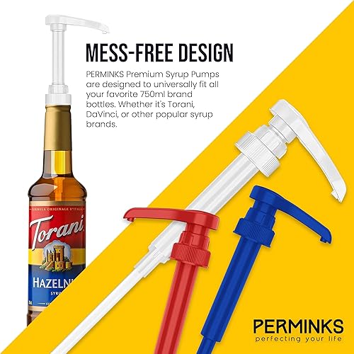 Miniatura 9 de Bombas de jarabe blanco prémium (paquete de 3) compatibles con botellas Torani & Davinci de 25.4 fl oz, ideales para jarabes de café, conos de