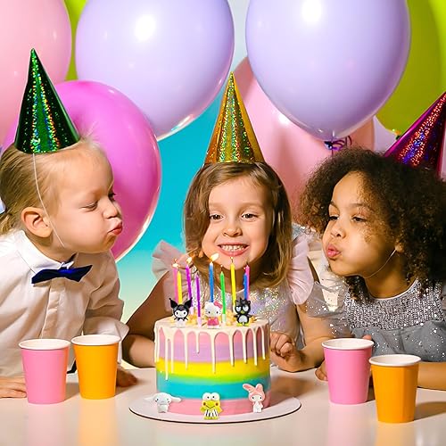 Miniatura 5 de OLIA DESIGN Juego de 6 piezas de decoración de pastel de gatito Kawaii, figuras de animales kawaii, decoraciones de cumpleaños para niños y niñas,