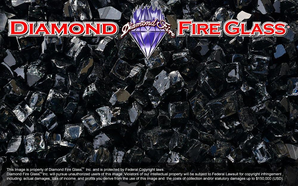 Black Nugget Diamond Fire Pit Fireplace Glass 5 Lbs Patio, Lawn & Garden