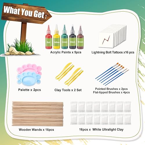 Miniatura 2 de YoHold Kit de fabricación de varitas mágicas de mago con rayo y cicatriz temporal para estudiantes y niños, regalo de fiesta escolar, cosplay,