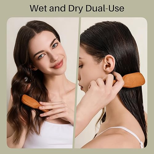 Miniatura 6 de Cepillo plegable con espejo para mujeres, hombres y niños, mini cepillo de pelo portátil para bolso, cepillo de pelo de bolsillo pequeño con cerdas