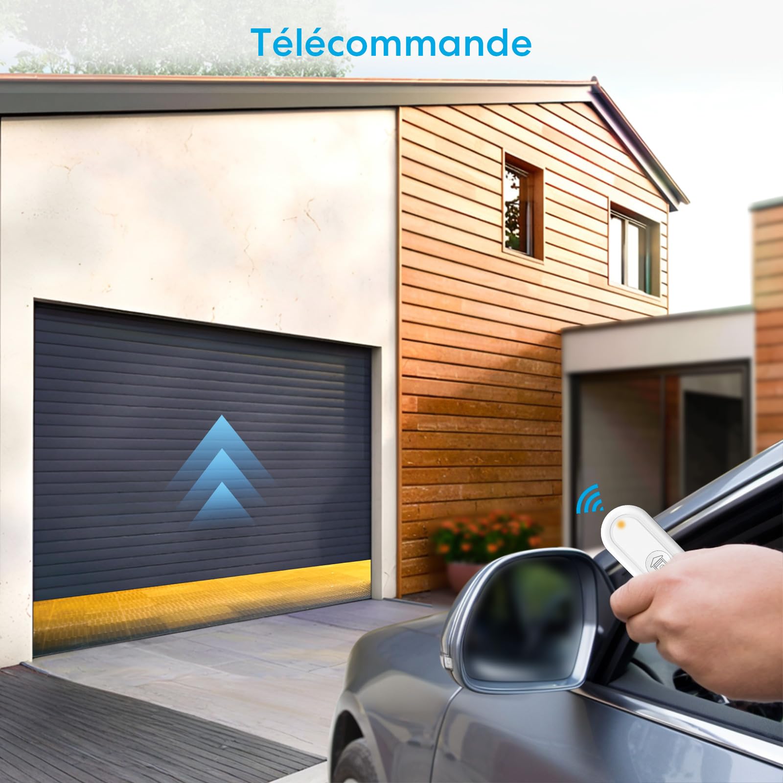 LoraTap Ouvre-Porte de Garage Connecté WiFi avec Télécommande RF, Interrupteur de Porte Intelligent, Compatible avec Alexa, Kits Smart Module Commutateur pour Portail Coulissant