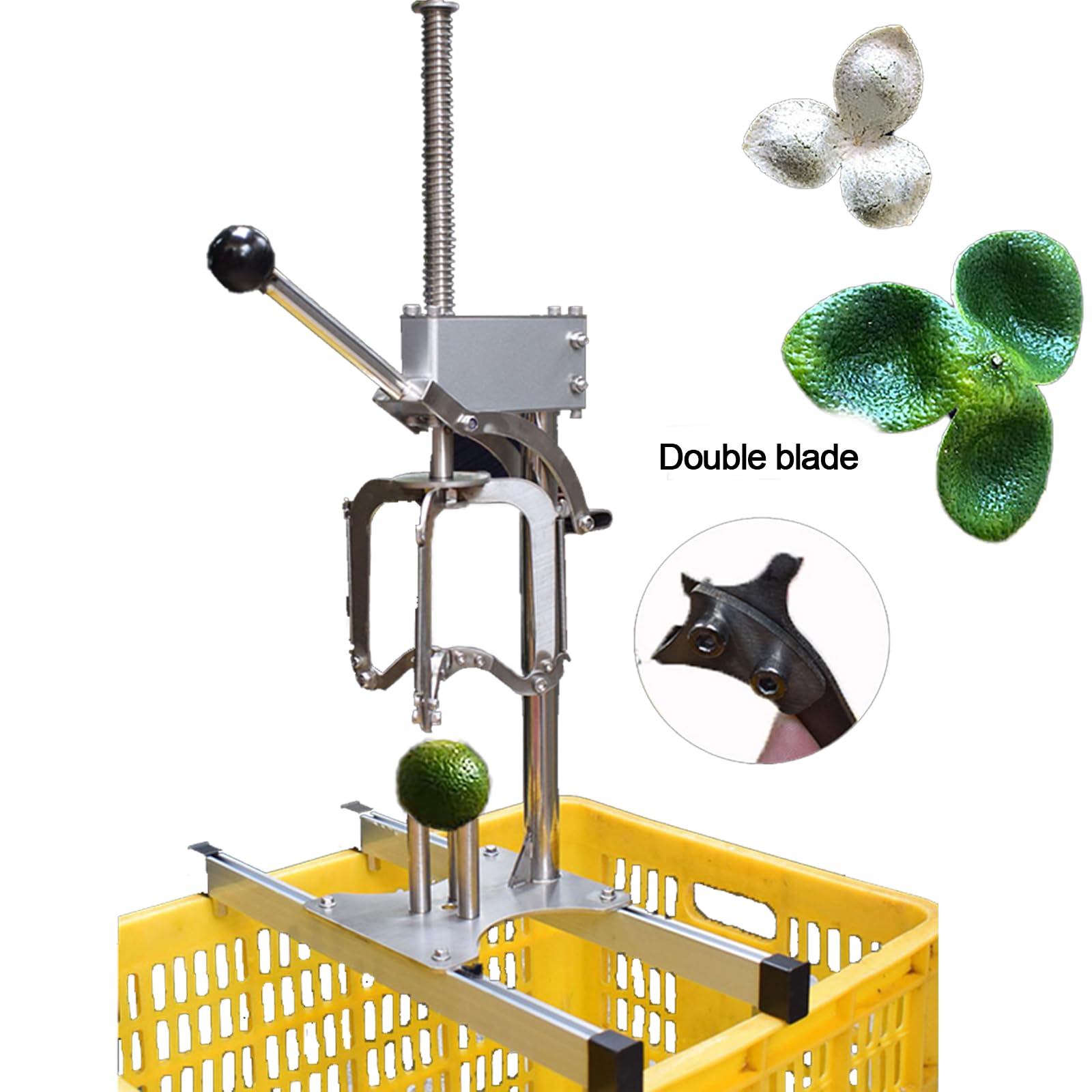 Herramienta peladora de frutas con método de 3 cuchillos, abridor de cortador de acero inoxidable para pelar fácilmente naranjas y mandarinas