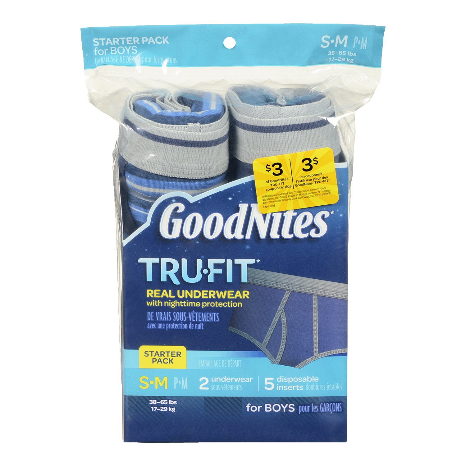 GoodNitesDurable Underwear Starter Kit Small/Medium Boy, 7-Count