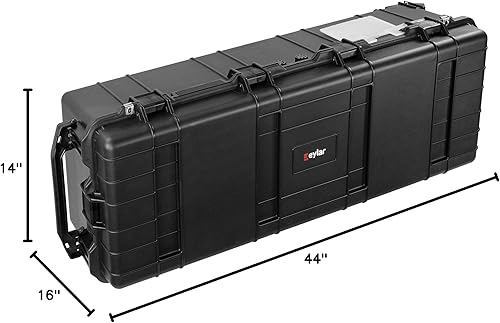 Miniatura 9 de Eylar Funda rígida XL de 44 pulgadas de profundidad para rifle de transporte pesado con espuma, impermeable y a prueba de aplastamiento, capacidad