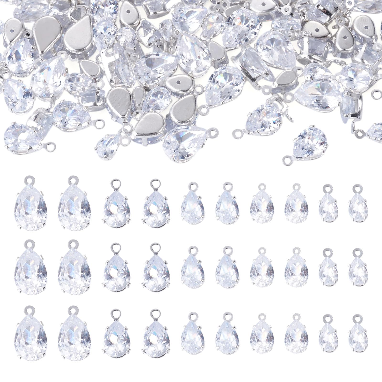 Breloques goutte eau zirconium transparent pour réussir facilement vos créations de bijoux DIY