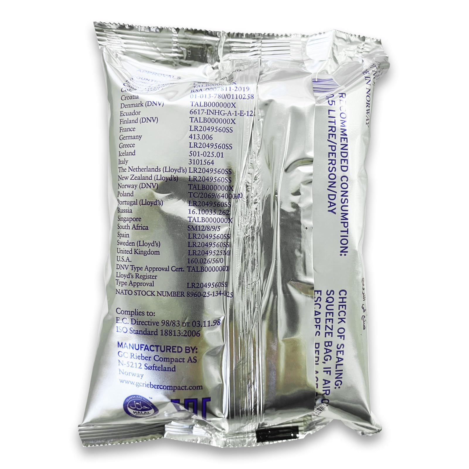 Überlebenspaket 12x Seven Oceans Notfallnahrung 500g + 6x Seven Oceans Wasser 500ml - 5,5 Jahre haltbar – Notration Emergency Food für Blackout & Krisen