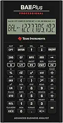 TEXAS INSTRUMENTS Calculadora ficeira profissional BA II Plus, Prata, 9.8 Inch, IIBAPRO/TBL/1L1