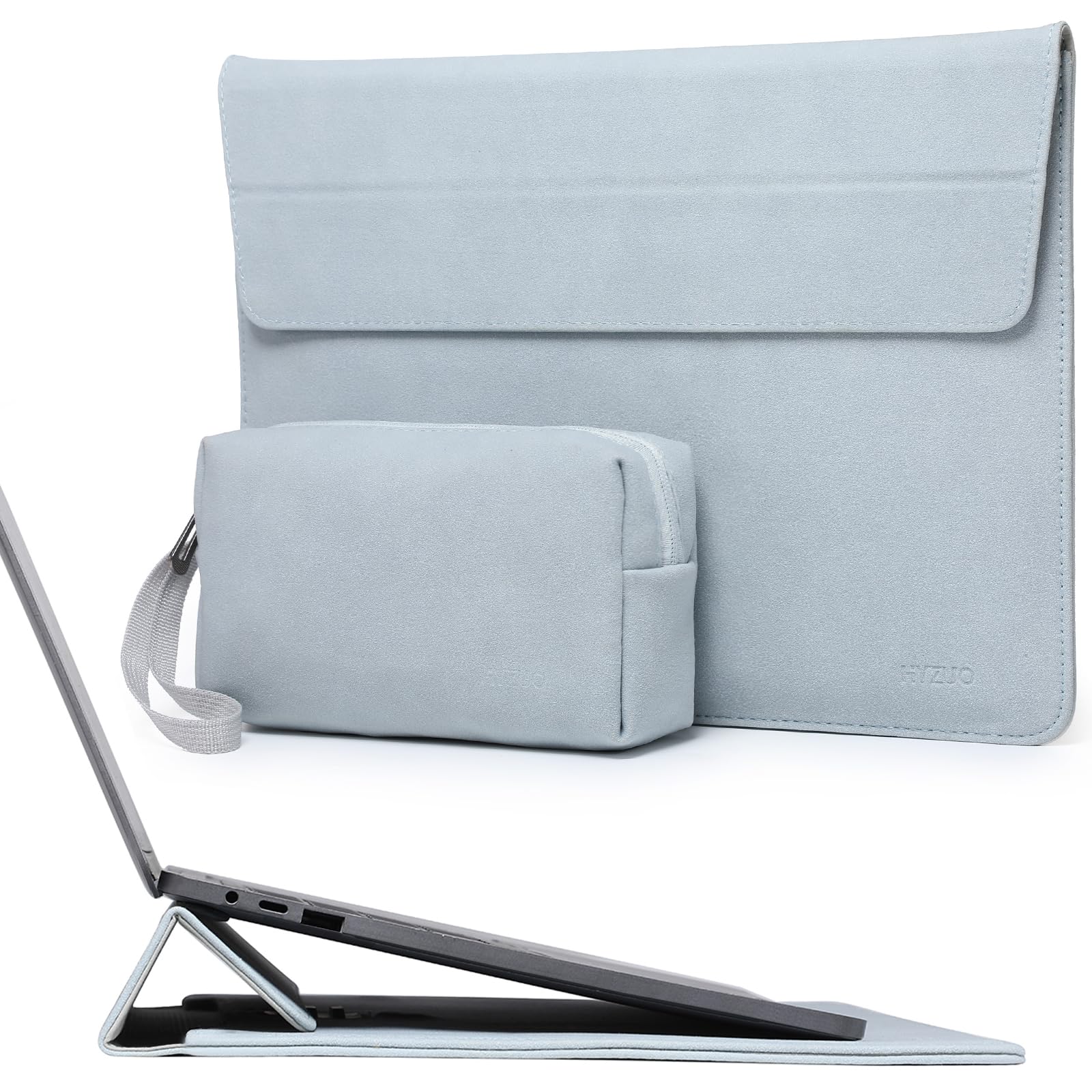 HYZUO 13 Zoll Laptop Hülle Tasche mit Einstellbarer Ständer für MacBook Air 13 M5 A3449 M4 M3 M2 M1 2026-2018, 13