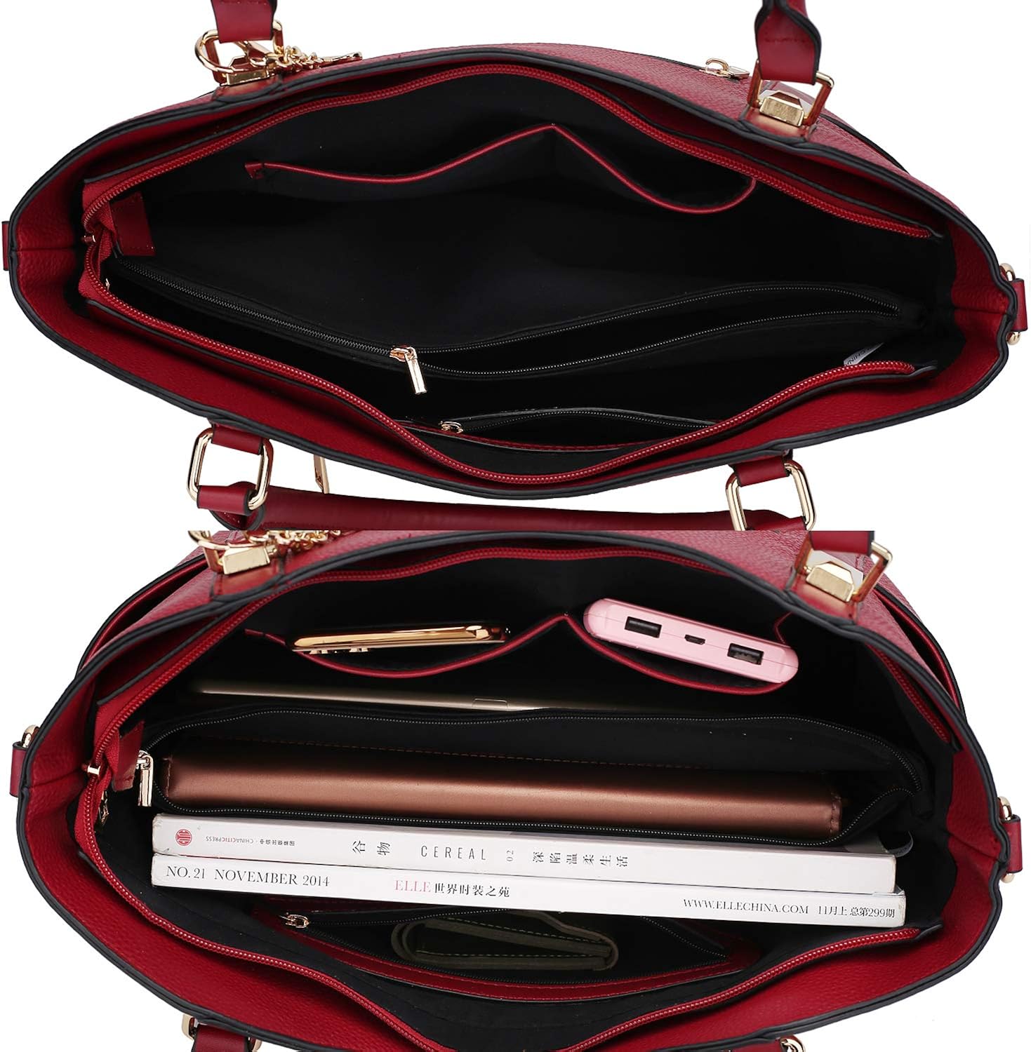 Miniatura 5 de Bolso de hombro MKF para mujer Bolsa de mano de piel sintética, bolsa bandolera con asa superior, bolsillo de moda para mujer