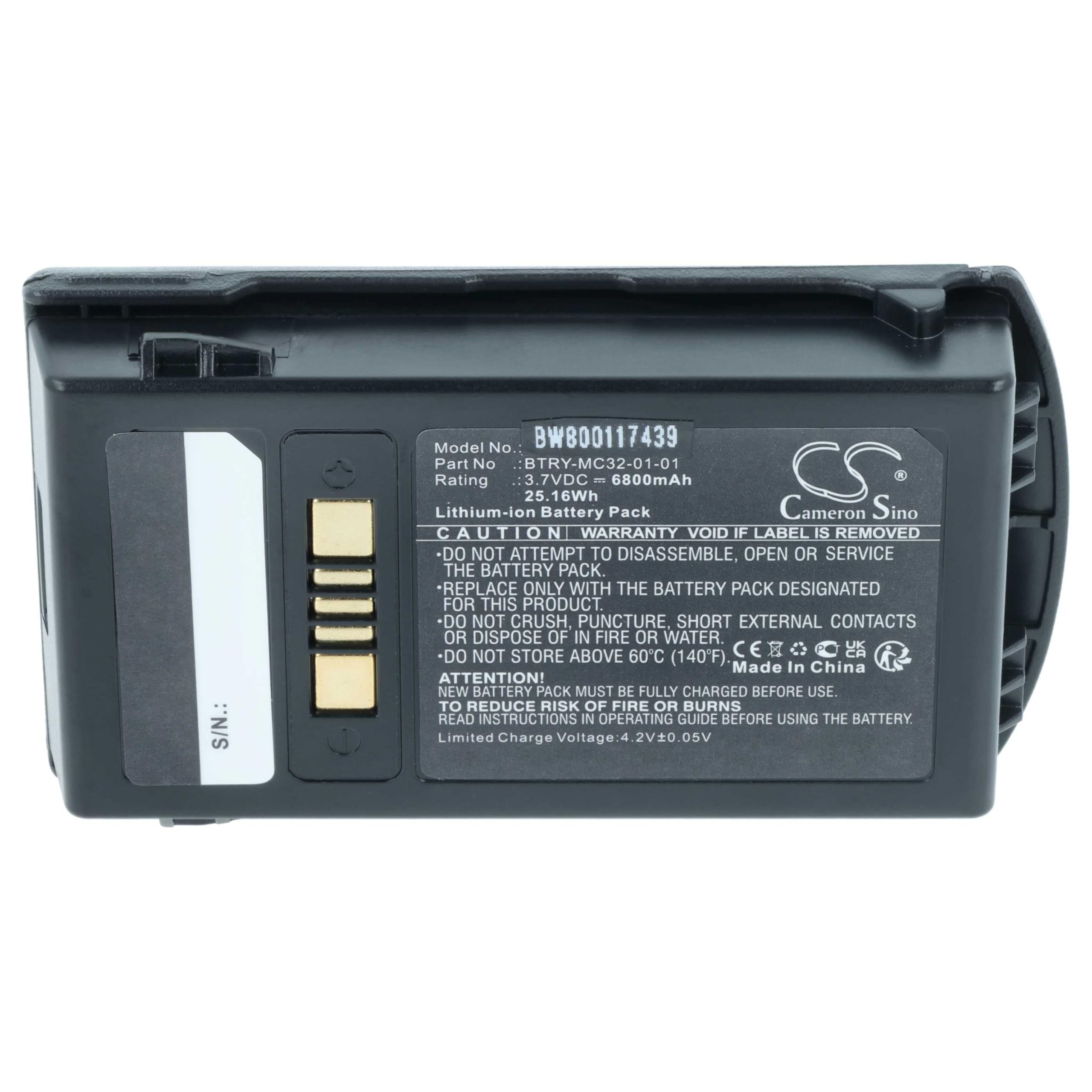 vhbw 5x batteria sostituisce Motorola BTRY-MC32-01-01 per lettore di codici a barre, POS (6800mAh, 3,7V, Li-Ion)