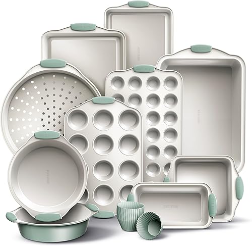 Miniatura 19 de Country Kitchen - Juego de Utensilios para Hornear Apilables Antiadherentes - Duradero, Juego de Horneado de Fácil Desmoldado - 22 Pzas. Incluye