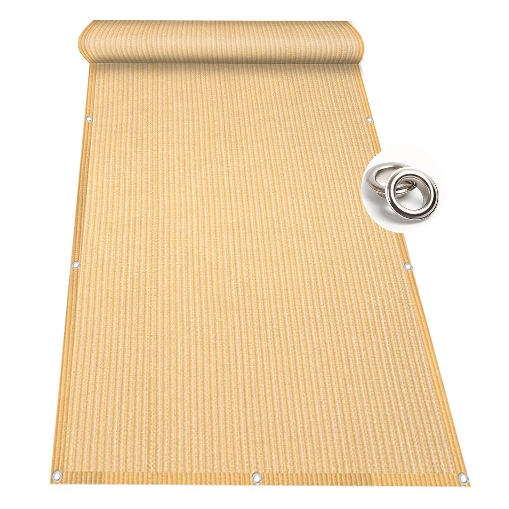 GLDYTVF Balustrade Posts 95x600cm Anti Peeping UV Resistant Sand Yellow Rectangle for Deck & Patio Privacy Shield & Cable Ties Included for Outdoor Spaces.