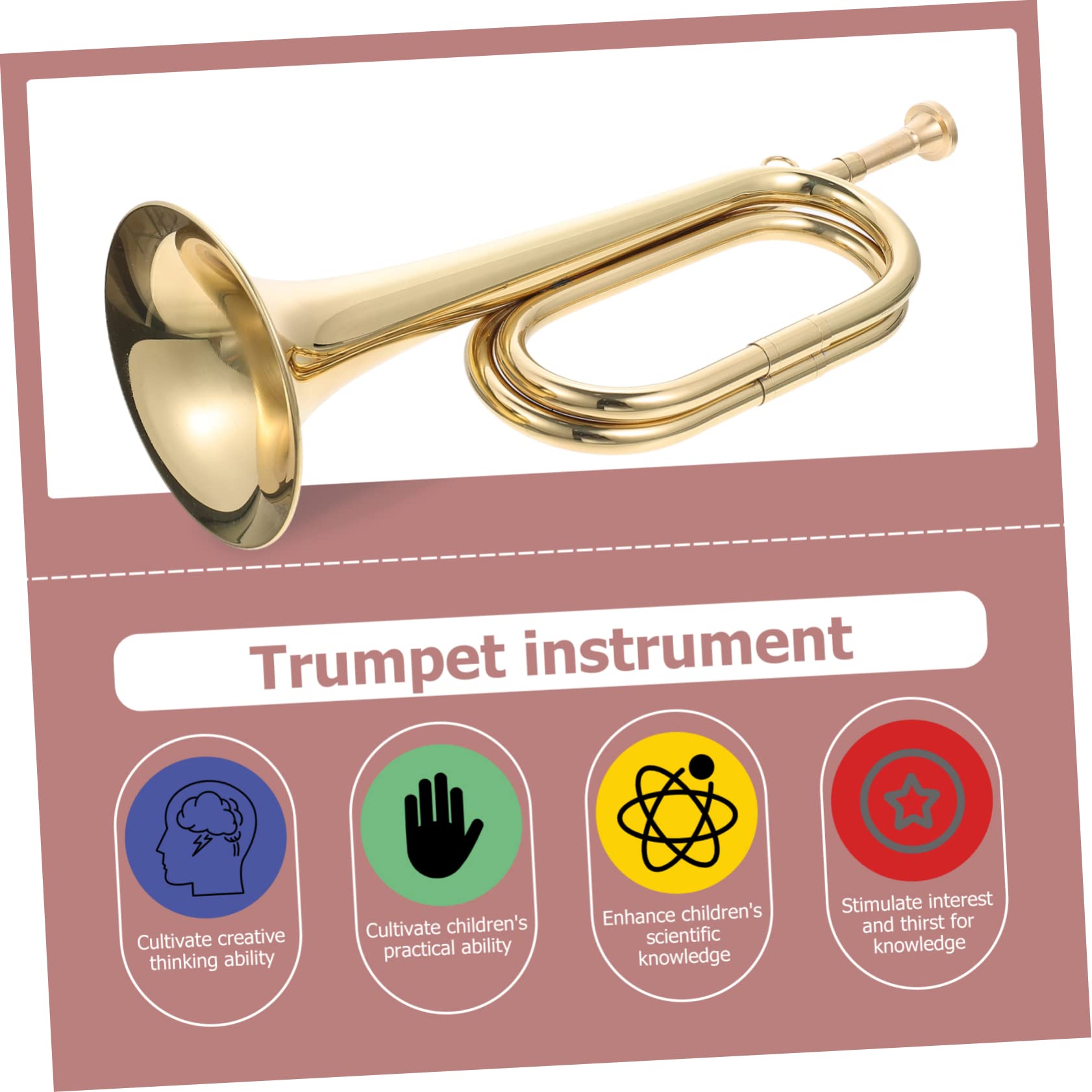 Totority Copper Bugle Trumpet Wind Instrument for Beginners and Professionals Sound Traditional Design for School Bands and Outdoor Events