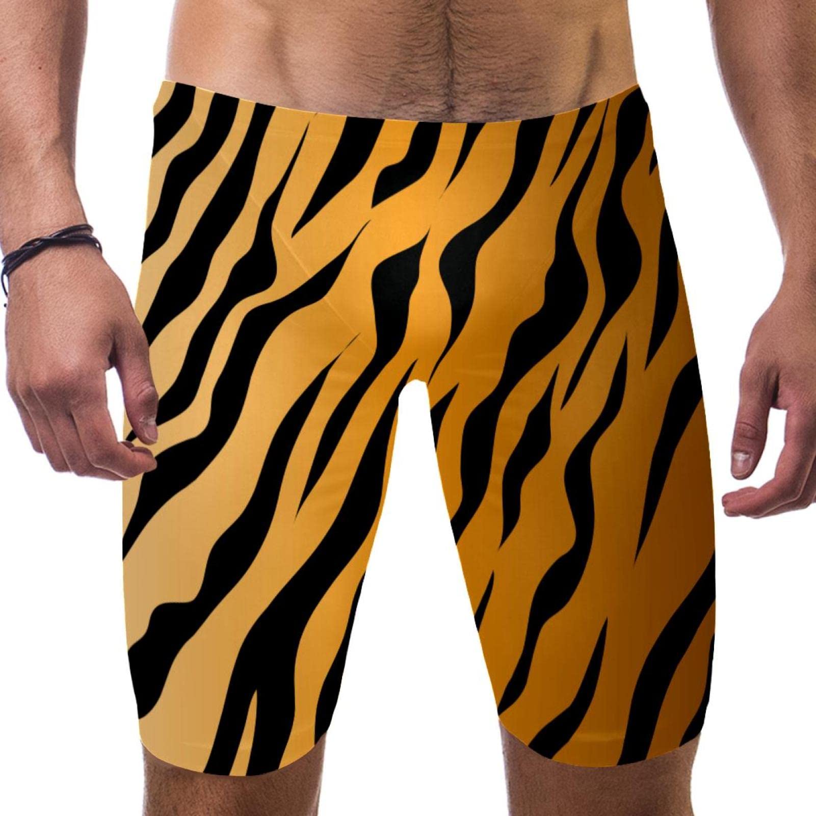 Bañador de natación para hombre con estampado de tigre en talla S 7