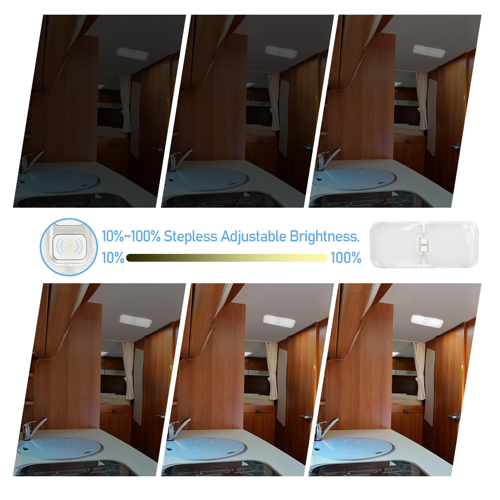 TTCR-II 4PCS 12V Wohnmobil Beleuchtung Led, Dimmbar Weiß Gelbes und Warmes | Lampen Wohnmobil Wohnmobilbeleuchtung Mit Schalter 3 Stände（2PCSfür RV Camping Auto LKW Wohnwagen Wohnmobil Boot