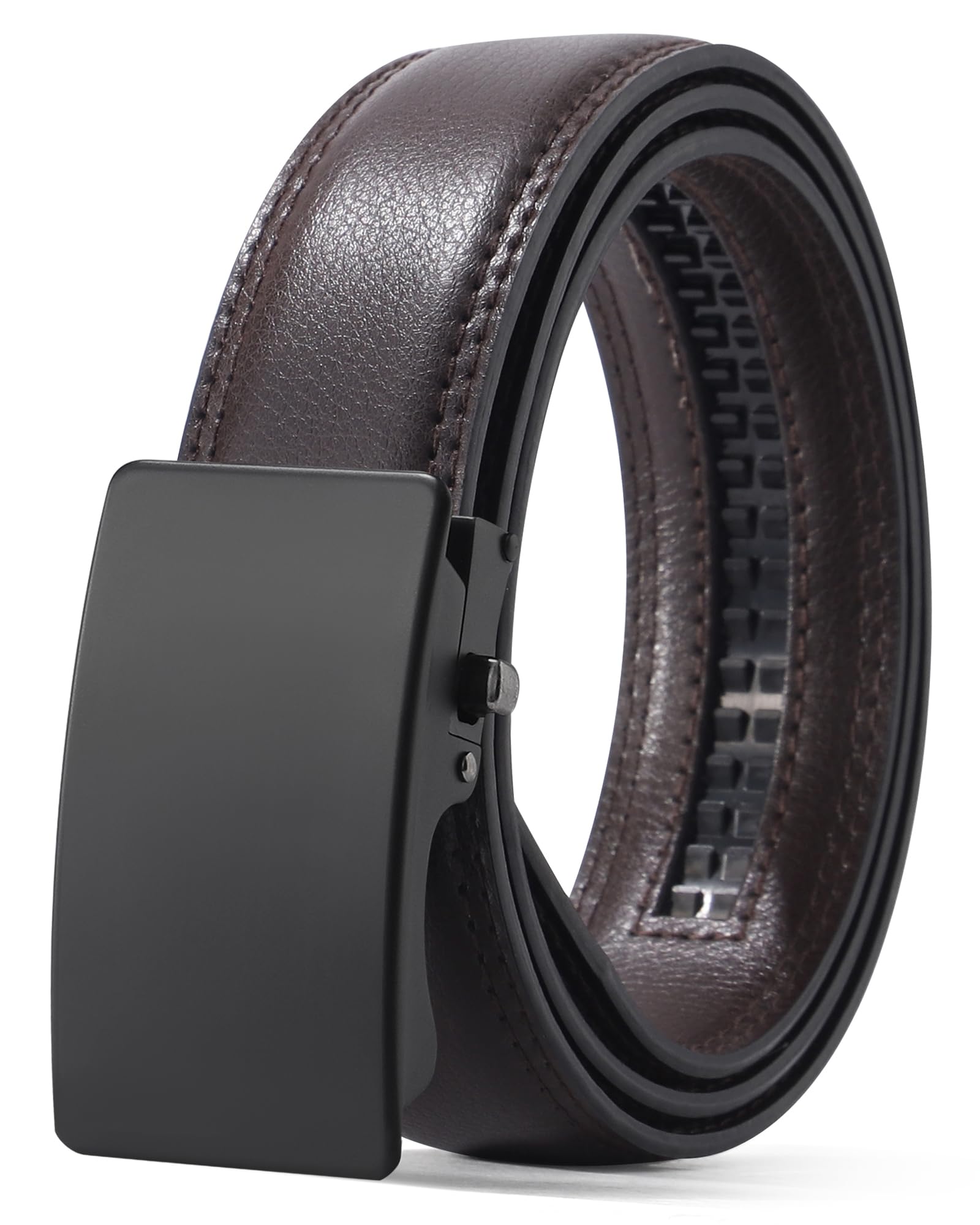AWAYTR Ratchet Leather Belt for Men - Genuine Leather Black and Brown Belt for Dress Casual Pants