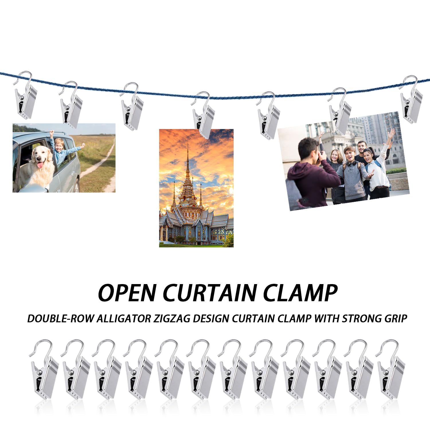 100 Clip Per Tende Con Ganci In Acciaio - Multiuso Per Tende, Fili Luminosi, Foto | Ferro Resistente, Presa Forte