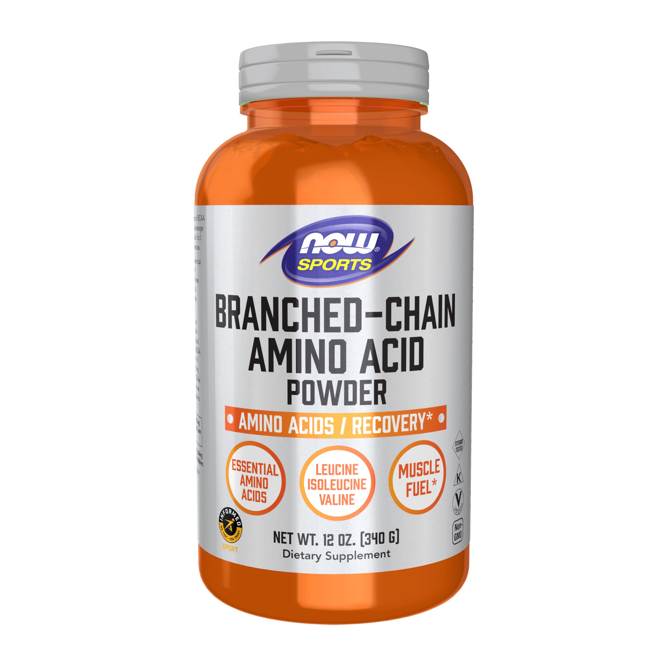 NOW Foods Sports Nutrition, Branched Chain Amino Acid Powder with Leucine, Isoleucine, and Valine, 12-Ounce