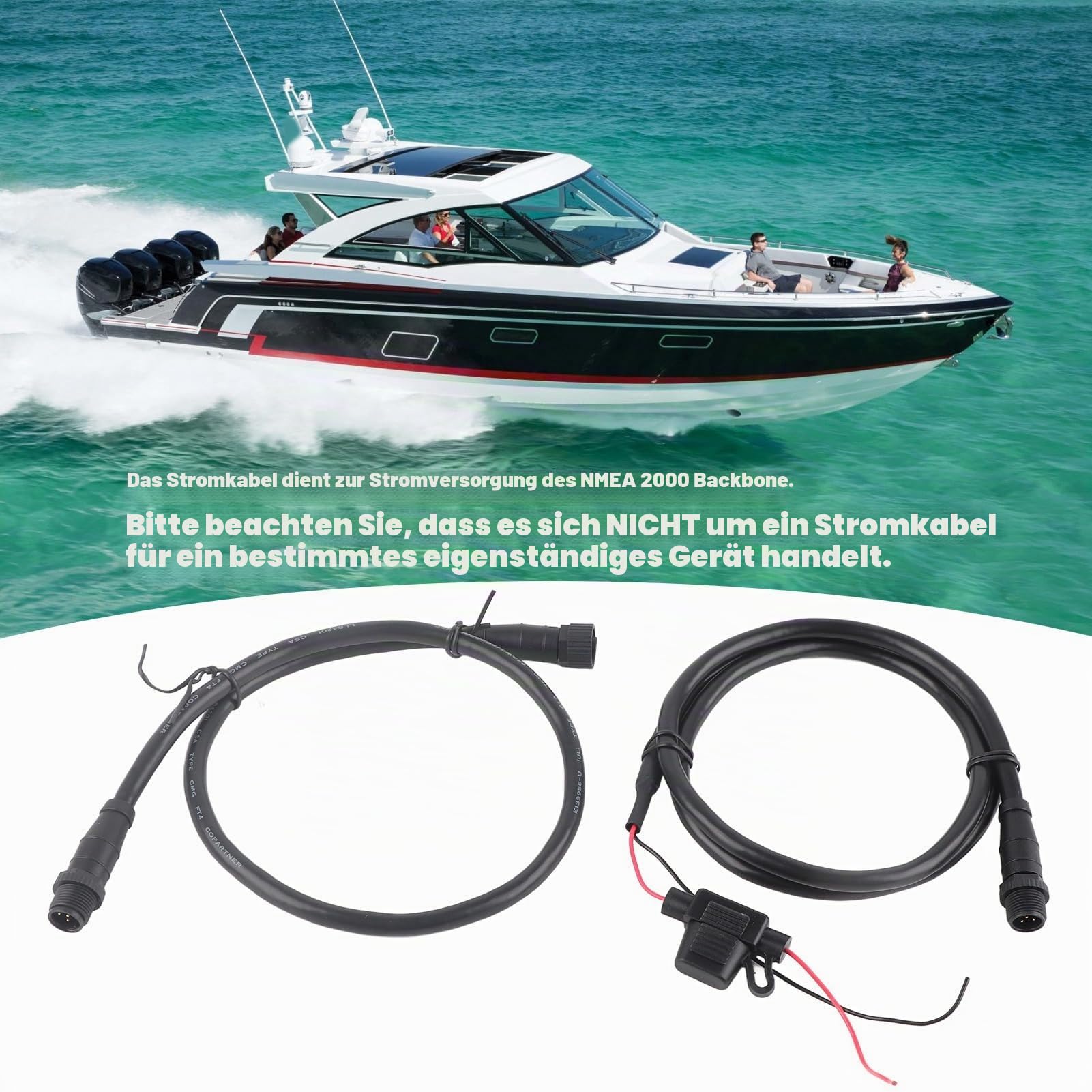 NMEA 2000 Starter Kit, 1m Marine NMEA Network Backbone Kabel mit 3 Port T Connector Adapter und Männlichem Widerstand für Simrad Networks