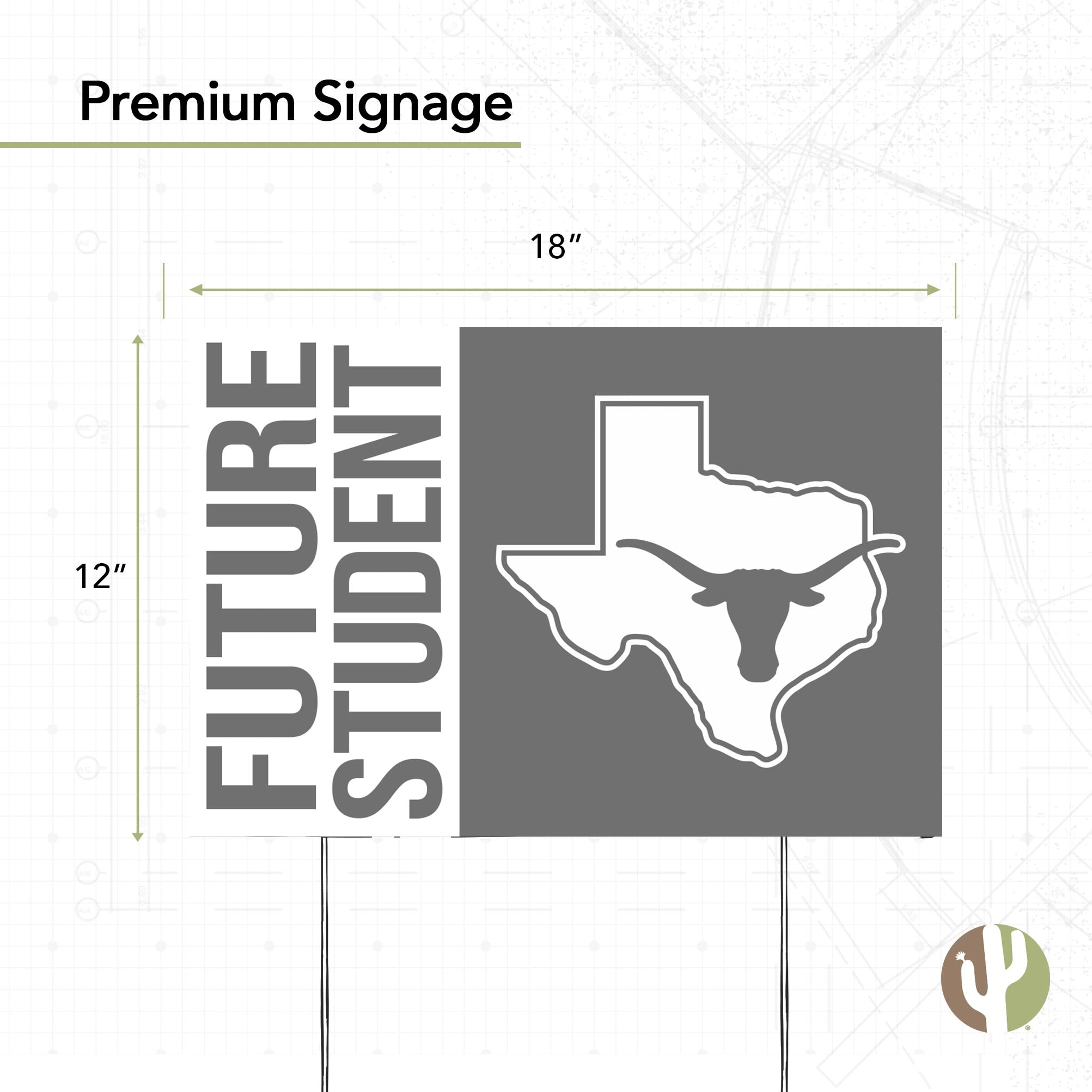 University of Texas Graduating Graduate Sign House 12 Inches x 18 Inches With Stakes (Grad Sign 4)