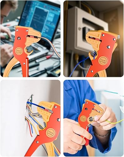 Miniatura 9 de VCELINK Pelacables y cortador automático de tiras rápidas, pelacables profesional de tira rápida, herramienta de pelado de cables eléctricos