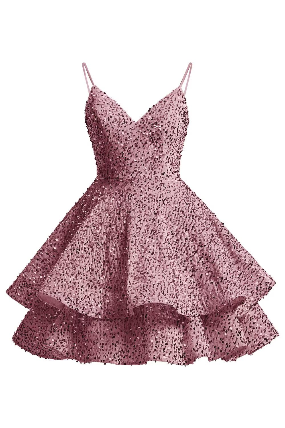 Cudiew Sequin Homecoming Dresses for Teens Sparkly V Neck Short Corset Prom Dress Petite Quinceanera Party Gown