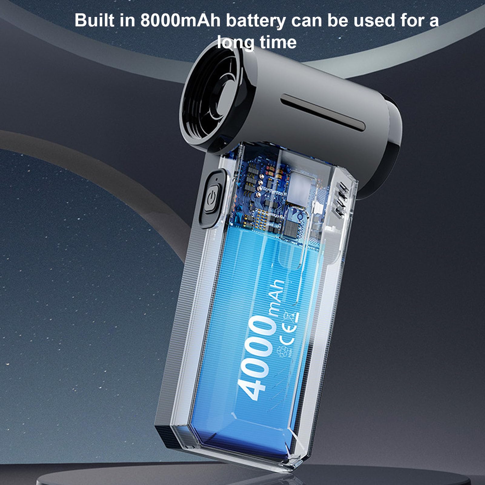 Spolverino Elettrico 2 in 1, Soffiatore e Aspirapolvere Ad Alta velocità da 130.000 Giri/min con Batteria di Tipo C da 8000 MAh, per Fotocamera, Tastiera e Computer di Casa