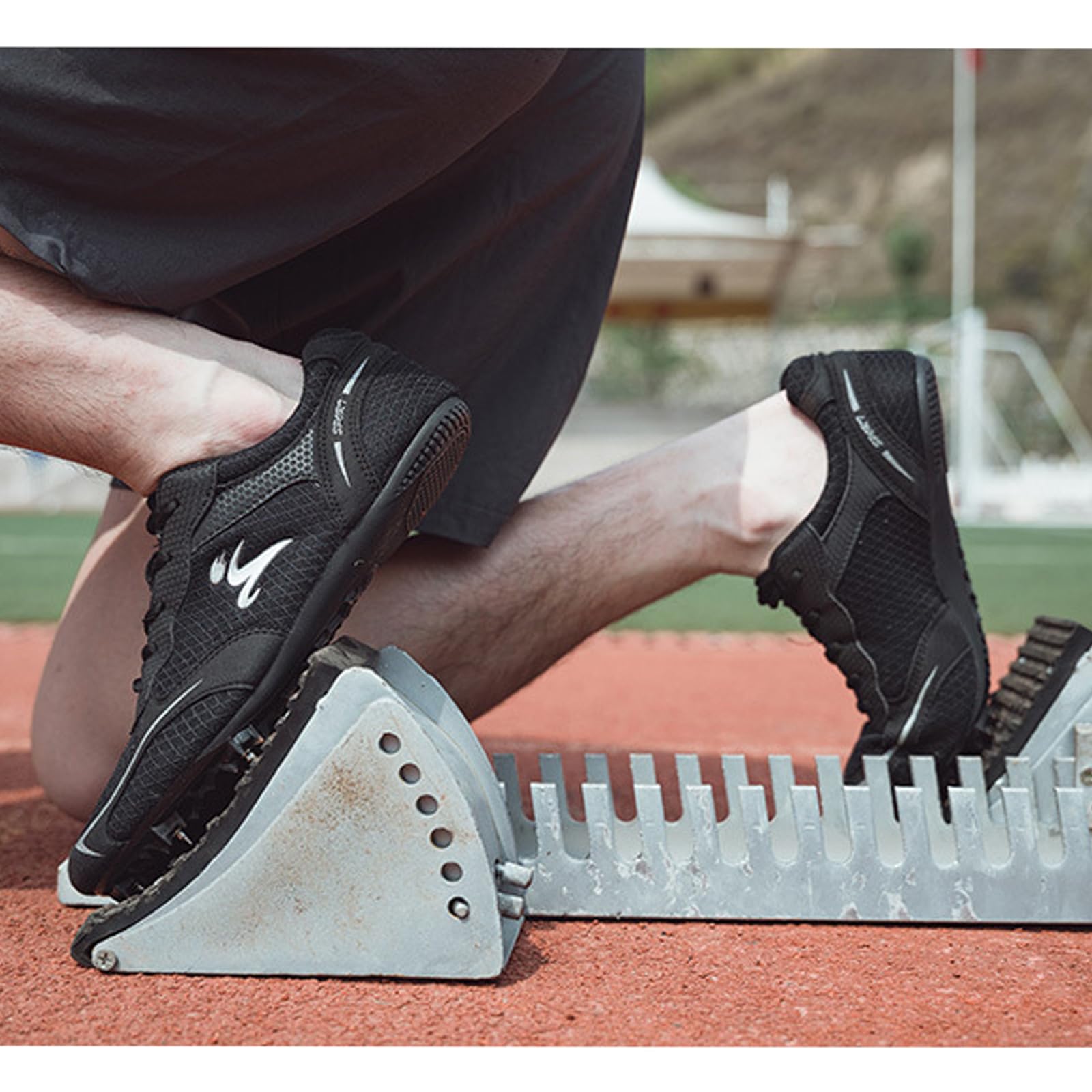 Zapatillas de Clavos Atletismo para Hombre con 7 Clavos Antideslizantes Zapatillas Deportivas para Sprint Velocidad Sprint Running