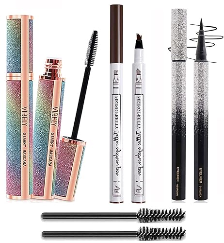 Rímel de fibra de seda para pestañas más largas y voluminosas, natural e impermeable, a prueba de manchas, durante todo el día, exquisitamente