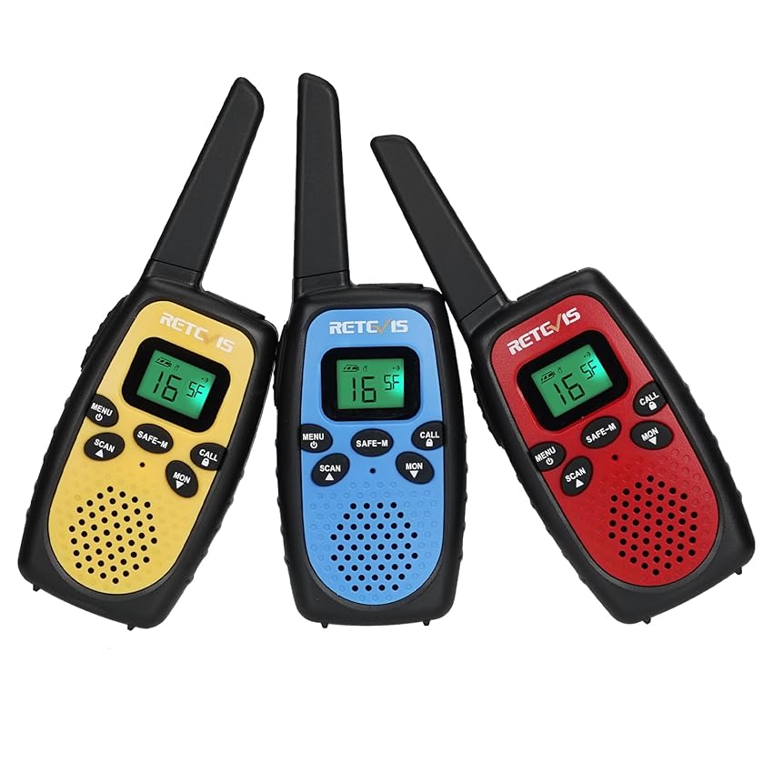 Retevis RT628S Walkie Talkie Bambini, RT628(2.0) Woki Toki, modalità Provvisoria, Walkie Talkie Bambina per Giochi di Famiglia, Campeggio, Avventura, Regalo (3 Pezzi)