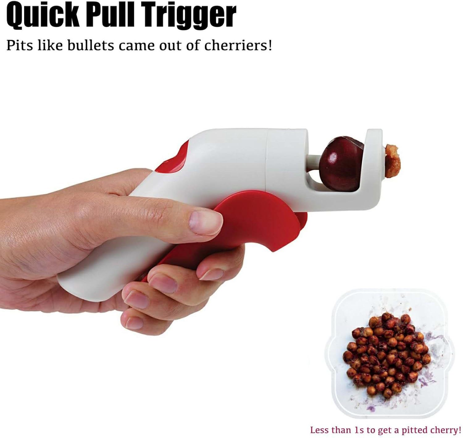 Amazon Com Cherry Olive Pitter Remover Cherry Pitter Pistol Quick And Easy Hawthorn Grape Corer Tool Kitchen Gadgets Cherries Stoner Anti Splashing Design Home Kitchen